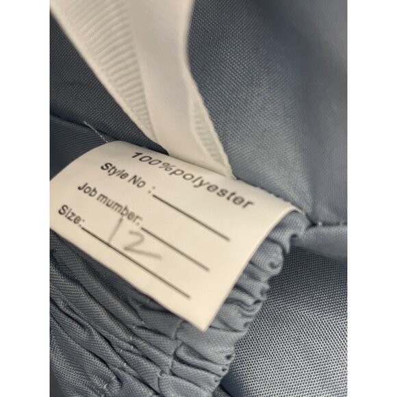 Happy Wedding Blue Pleated Lace-Up Back Bridesmaid Gown Size 12 - Picture 15 of 16